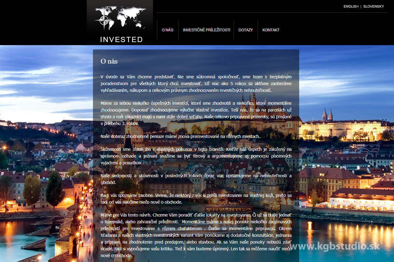 www.invested.sk | Webdesign | PHP, xhtml, css, jQuery
